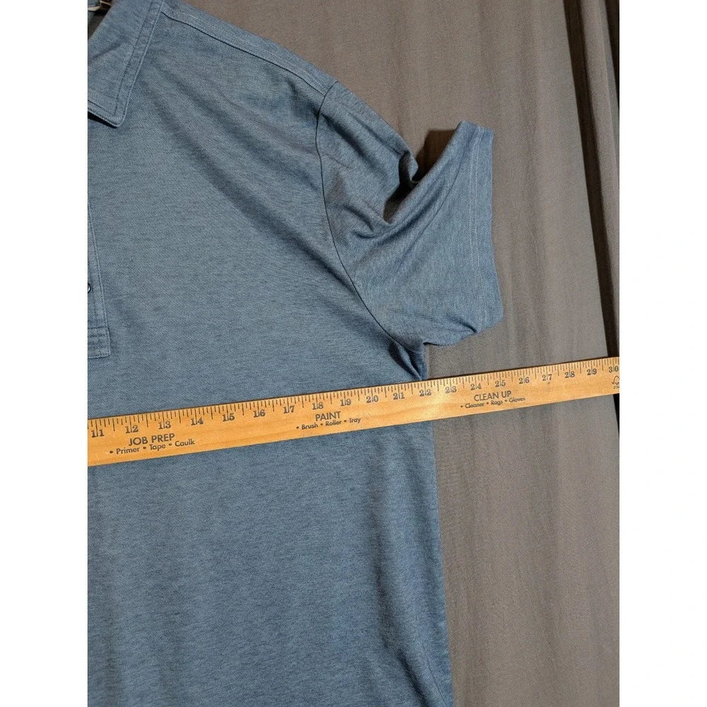 Travis Mathew Polo Shirt Mens XL Blue Golf Pima Cotton‎ Blend Logo Adult